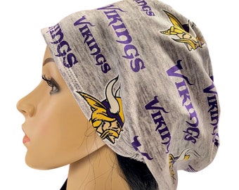 Soft MInnesota Vikings Scrub Cap/Sports stretchy gray Euro style adjustable surgical cap for men/women/ Satin linen option