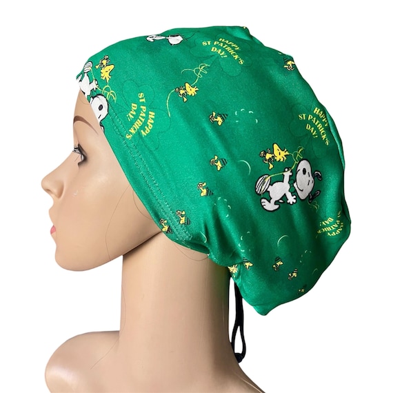 Happy St Patrick’s Day Green Scrub Cap: Soft Stretchy Nurse Surgical Hat