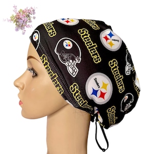 Steelers Scrub Cap: Soft Black Sports Surgical Hat