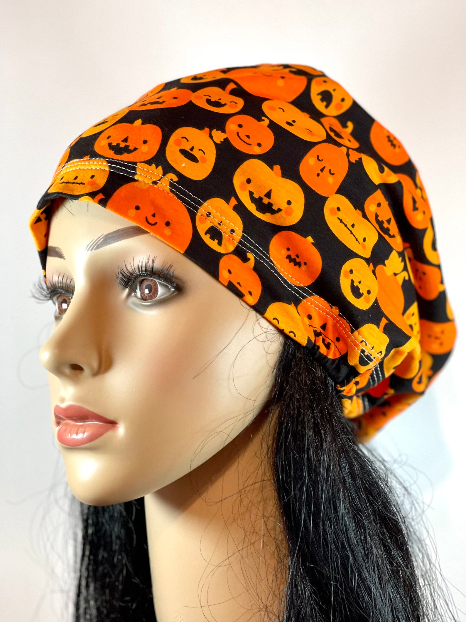 Halloween Scrub Hat/Orange pumpkin Black cotton scrub Etsy