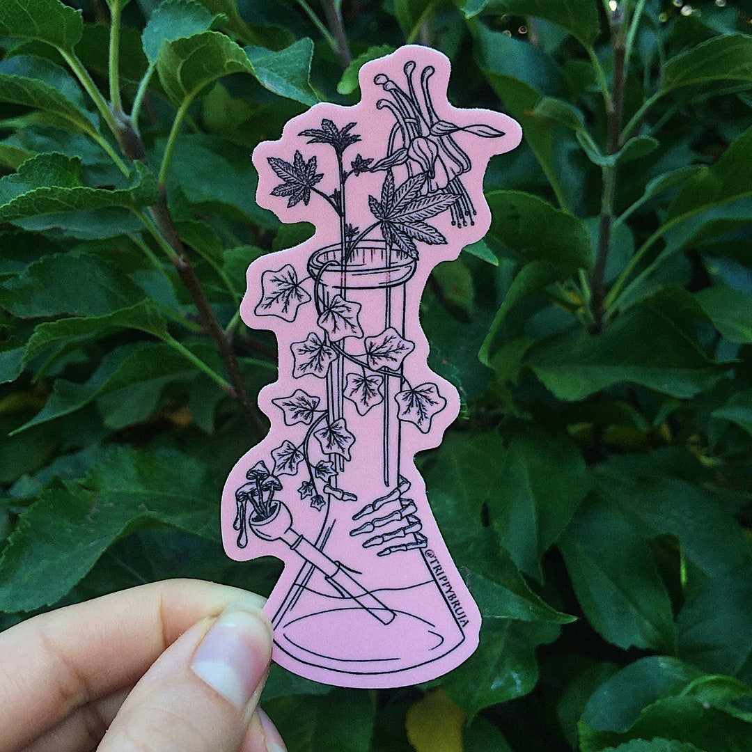 Botanical Bong Art Sticker Etsy