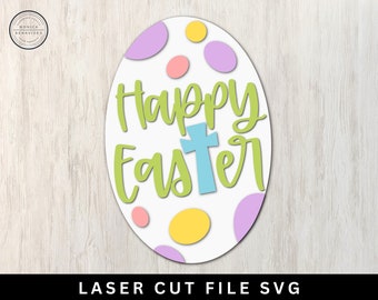 Happy Easter Egg SVG/ Easter Sign SVG/Glowforge File/Easter Egg/Cricut/Easter Egg Shirt/Easter Sign