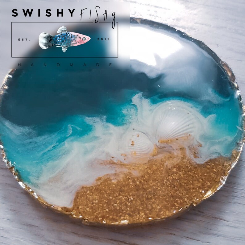 Geode Ocean Resin Coasters BEST SELLER Geode Edge Coaster Etsy