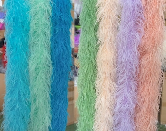 Szal Boa ze strusich piór 2 metry Vintage wysokiej jakości puszyste pióra strusie na dekoracja sukni ślubnej Boa fotografia szalik