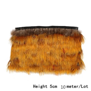 High Quality 10 Meter Natural Rooster Feather Ribbon 3CM-5CM Pheasant Feather Trims for Wedding Decoration DIY Clothes Accessories #1