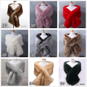 Hand-sewn Faux Fur Bridal Body Fur Wrap Bridal Faux Fur Shawl Bridal Fur Shawl Shawl Wedding Faux Fur Wrap Shrug 40 colors/optional image 2