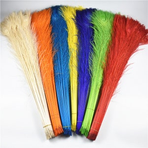 high quality 100pcs peacock feathers 32-36inch beautiful natural peacock feather Diy jewelry Decorative Deco fittings /9 Colors Optional