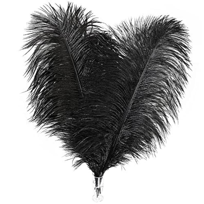 AAA 100pcs High quality 20-22 inches black ostrich feather wedding decoration diy vase arrangement dress making handmade feather image 4