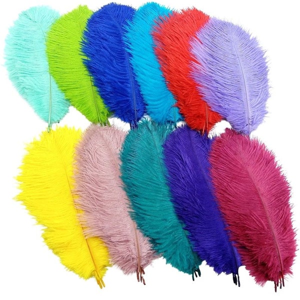 AAA+ 100pcs High quality 6-32 inches  natural ostrich feather wedding decoration diy vase arrangement dress making handmade feather 30colors