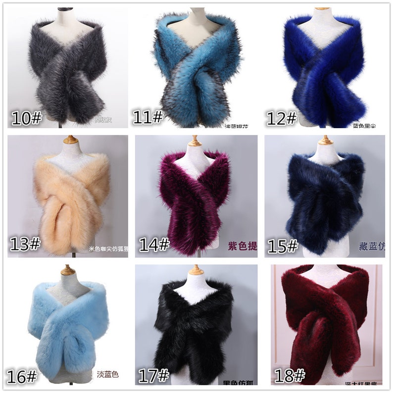 Hand-sewn Faux Fur Bridal Body Fur Wrap Bridal Faux Fur Shawl Bridal Fur Shawl Shawl Wedding Faux Fur Wrap Shrug 40 colors/optional image 3