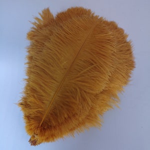 Golden Ostrich Feather 100pcs 6-30Inch/15-75CM Home Decor Wedding Arrangement High Quality Handmade Feathers