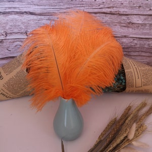 Orange  Ostrich Feather 100pcs 6-30Inch/15-75CM Home Decor Wedding Arrangement High Quality Handmade Feathers