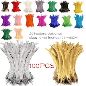 100 STÜCKE Hahn Schwanzfedern 10-18 Zoll 25-45 cm Karneval Party Auftritte Bühne Kostüm Dekoration DIY Kopfbedeckung Federn Kunsthandwerk