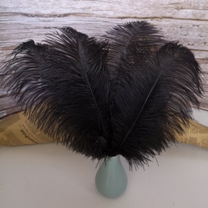 Piume di struzzo nere 100 pezzi 6-30 pollici/15-75 cm Decorazioni per la casa Disposizione di nozze Piume fatte a mano di alta qualità