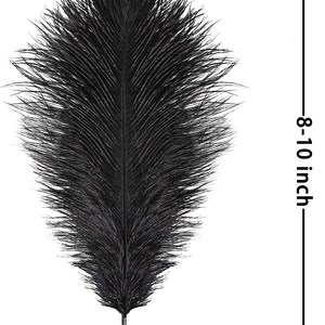 AAA 100pcs High quality 20-22 inches black ostrich feather wedding decoration diy vase arrangement dress making handmade feather image 6