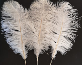 10-1000pcs High quality 16-18 inches white ostrich feather wedding decoration diy vase   arrangement dress making handmade feather