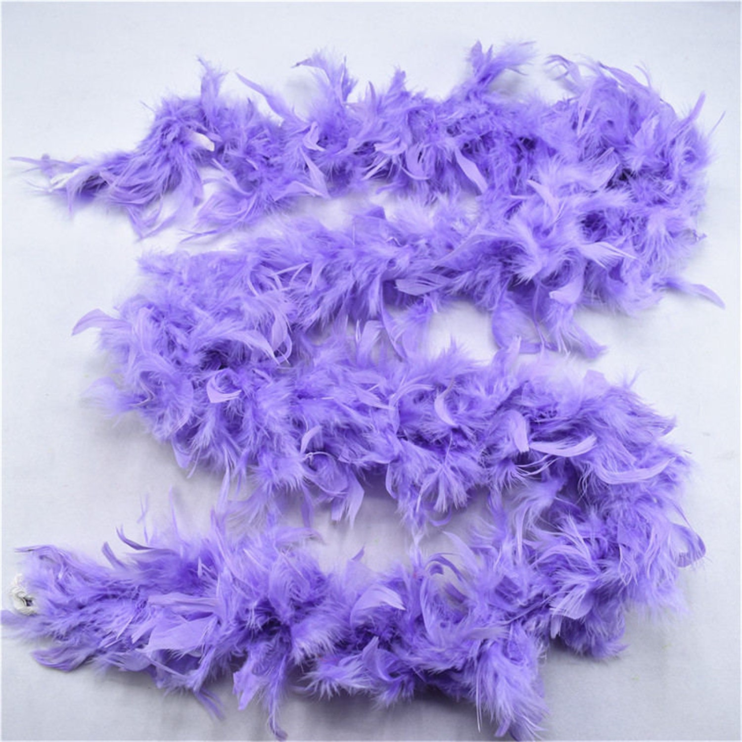 Holmgren Purple Feather Boas for Party - 2 Pcs 25g 2 Yards Feather Boa for Women and DIY Craft Sewing Clothing, Home Wedding Party Decoration (Light