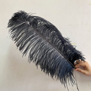 Piuma di struzzo nera di alta qualità 10 pezzi 6-30 pollici / 15-75 cm Decorazioni per la casa Composizione di nozze Piume fatte a mano di alta qualità