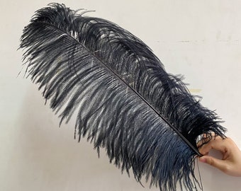 High Quality Black Ostrich Feather 10 pcs 6-30Inch/15-75CM Home Decor Wedding Arrangement High Quality Handmade Feathers