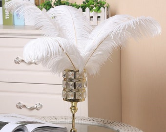 White Ostrich Feather 100pcs 6-30Inch/15-75CM Home Decor Wedding Arrangement High Quality Handmade Feathers