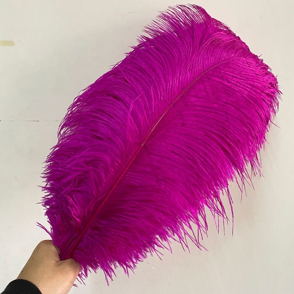 AAA+ 100pcs High quality 20-22 inches rose  ostrich feather wedding decoration diy vase arrangement dress making handmade feather