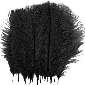 AAA 100pcs High quality 20-22 inches black ostrich feather wedding decoration diy vase arrangement dress making handmade feather image 3