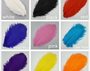 10 Piume Naturali Di Struzzo, Lunghe 35-40 Cm, Colorate, Perfette Per Centrotavola Matrimonio E Decorazioni Fai Da Te (Rosso)