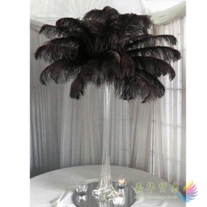 AAA+ 100pcs High quality 20-22 inches black ostrich feather wedding decoration diy vase arrangement dress making handmade feather