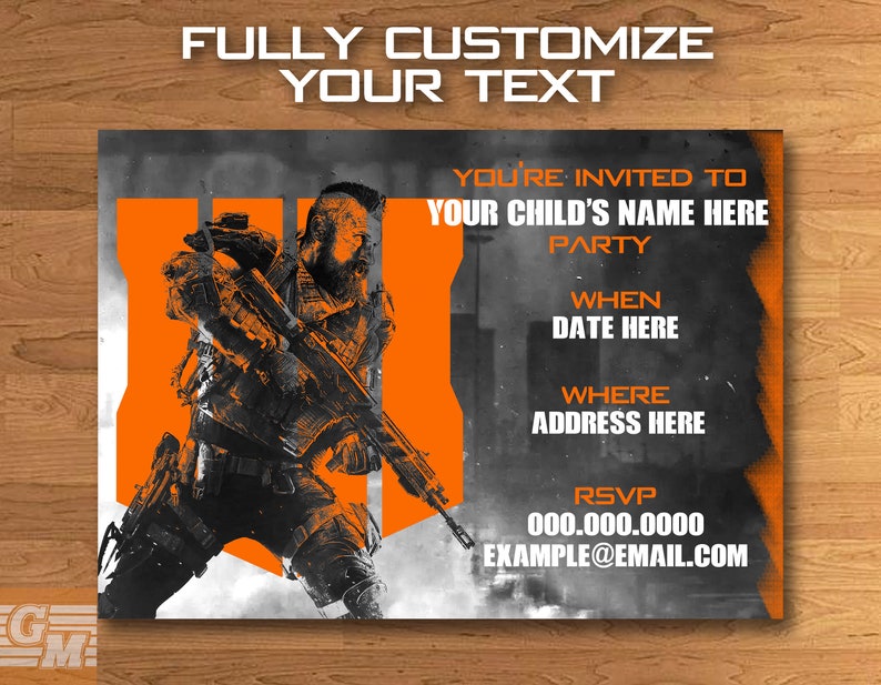 Call of Duty Black Ops 4 Customized Digital Party Invitation | Etsy