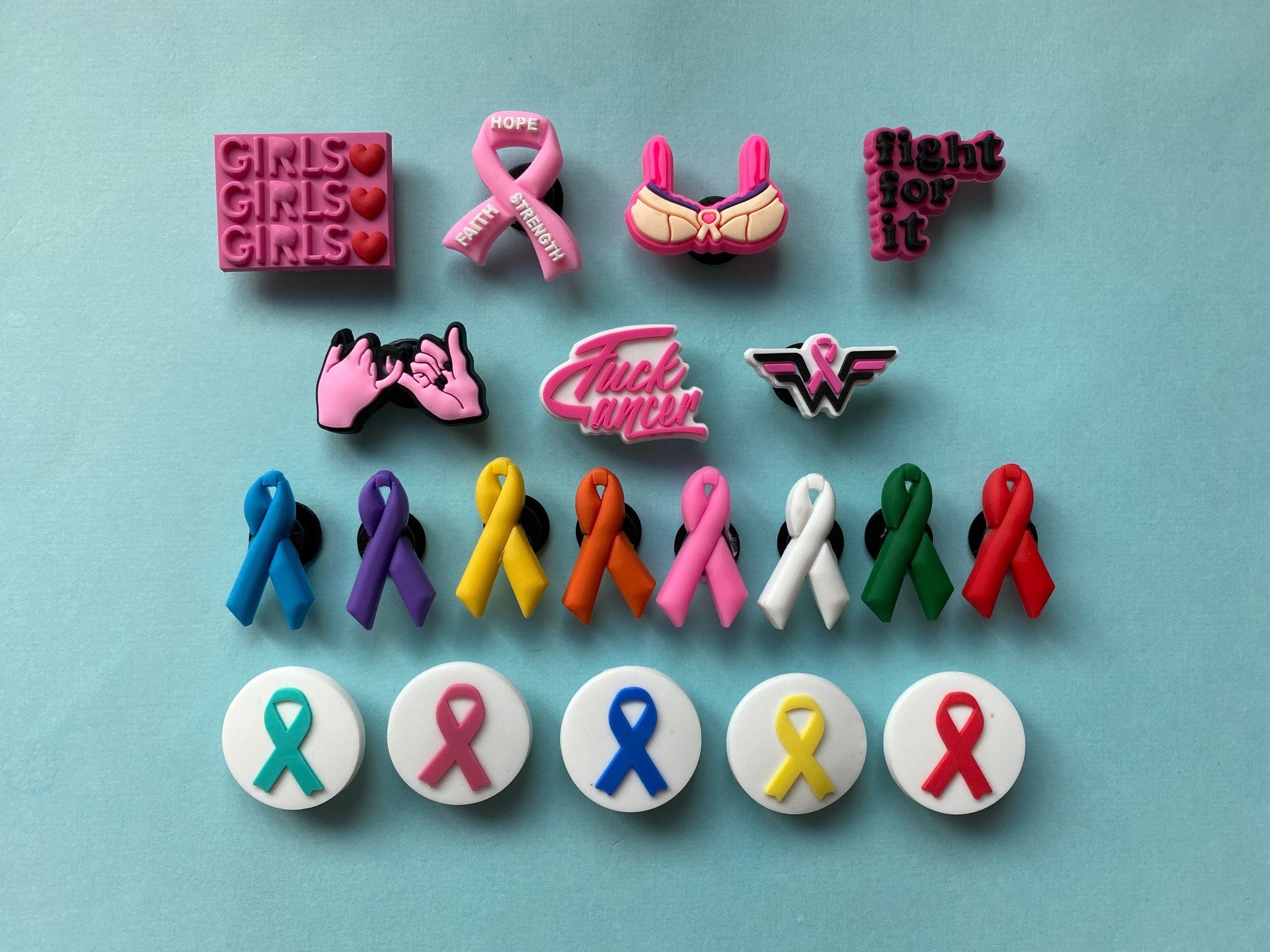 PVC Shoe Charms for your Crocs / Silicone Bracelet, Party Favors - Ri…