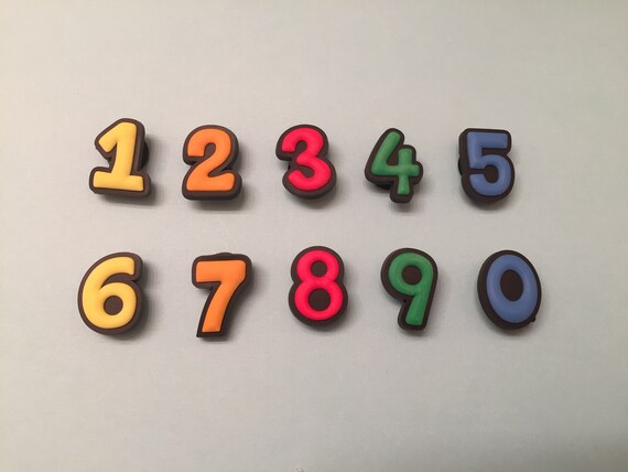 crocs charms numbers