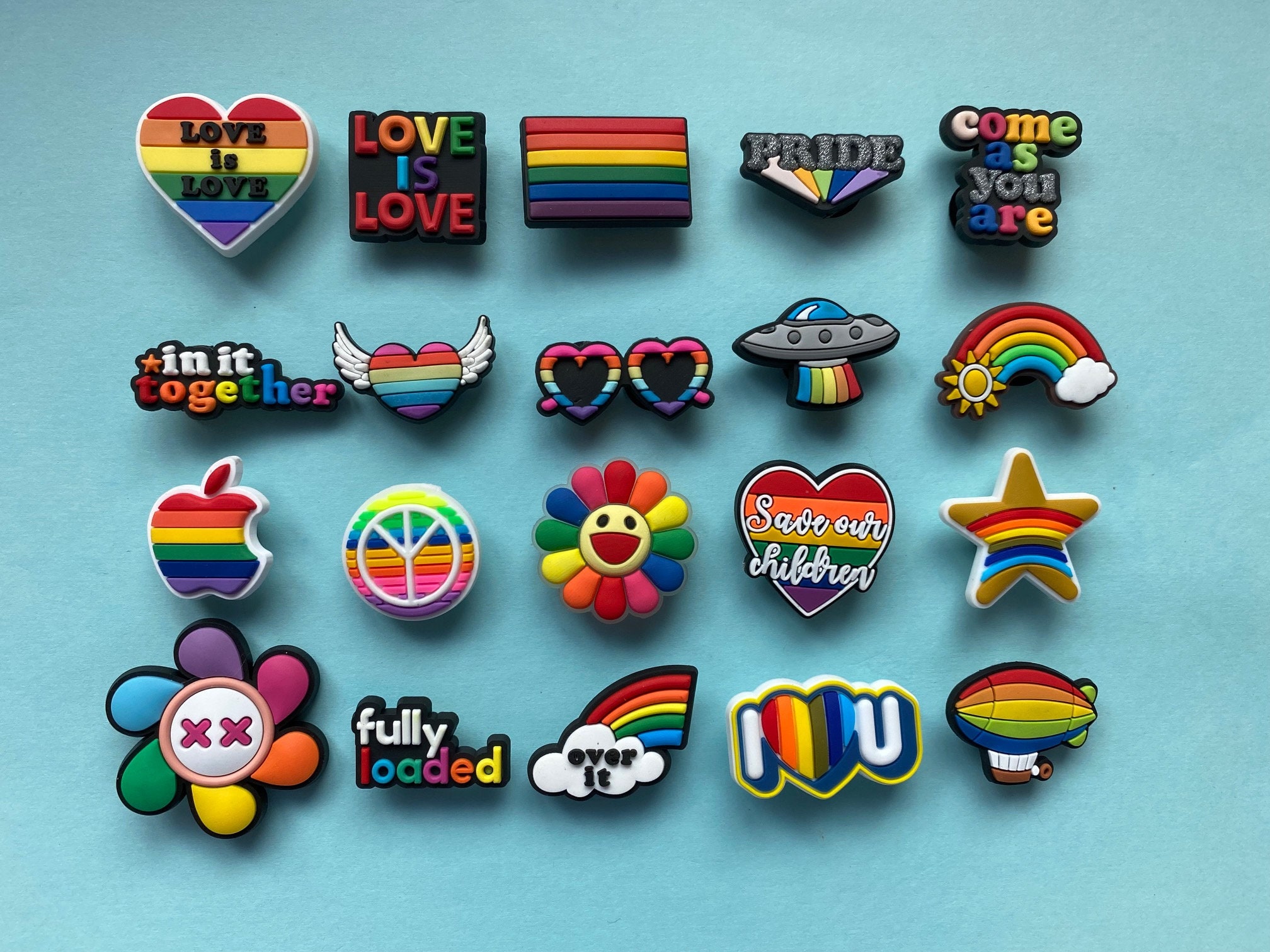 LGBTQ, Pride, Rainbow Colors PVC Shoe Charms for your Crocs / Silicon…