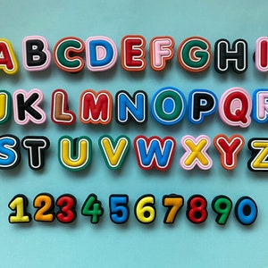 Colorful Letters / Numbers  PVC Shoe Charms for your Crocs / Silicone Bracelet / Party Favors / Gifts for Kids