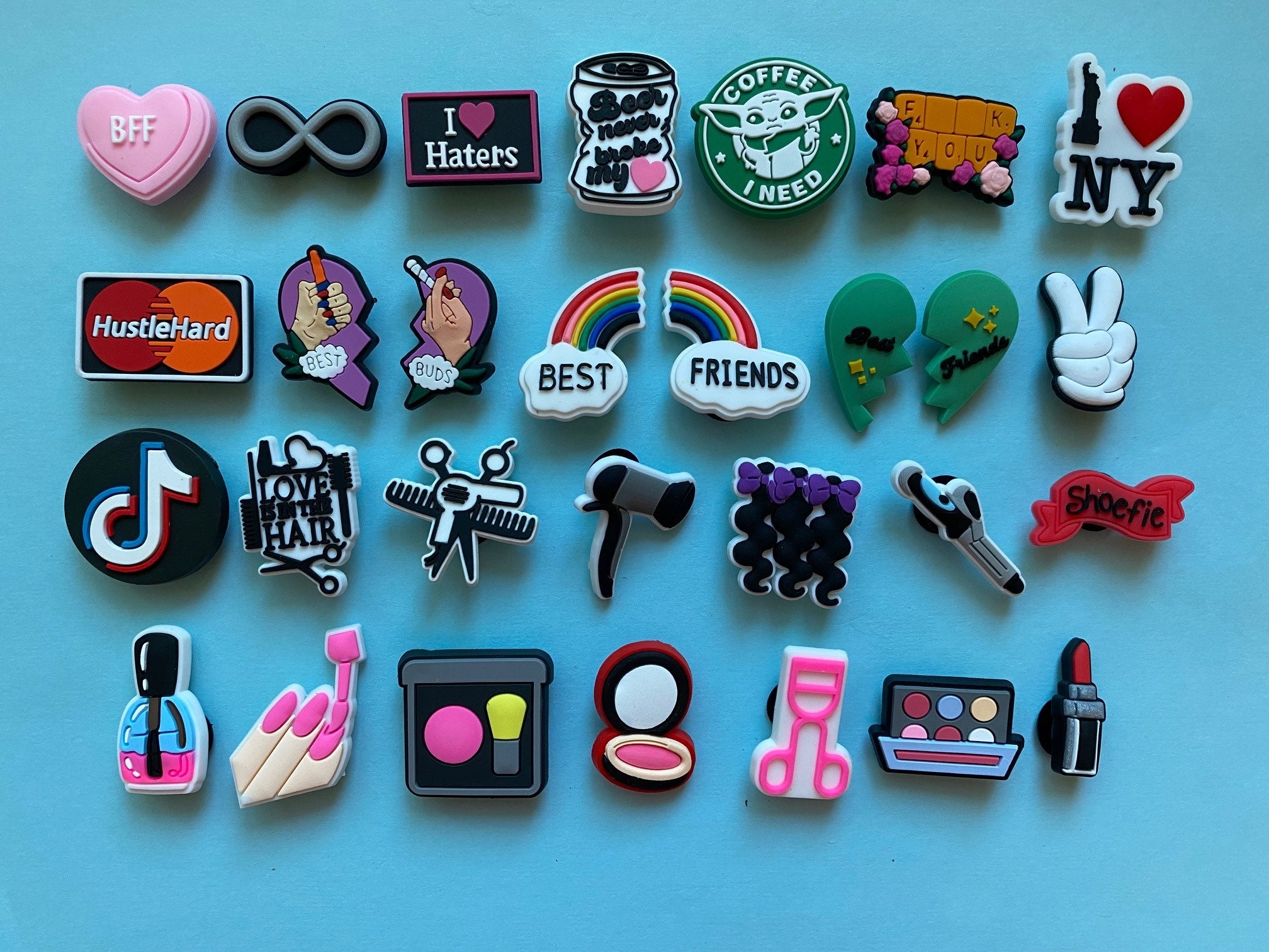 BFF, Best Friends, Infinity, Hairdresser PVC Shoe Charms for your Cro…