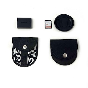 Objektivabdeckungtasche, Akkutasche, personalisierte Taschen, Halter für Objektivdeckel, Hülle für Objektivdeckel