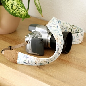 Kameragurt Schultergurt Gürtel Blätter mit braun, in 3 Länge zur Auswahl, für Alle DSLR-Kamera, Vintage Color Neck Gürtel für Canon, Nikon