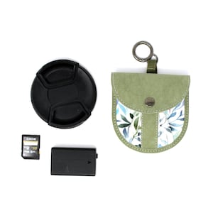 Accessoires photo : protège-objectif, compartiment pour batterie et carte mémoire, écologiques, végétaliens et durables