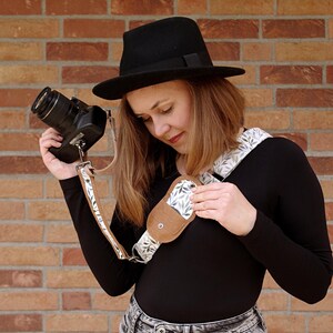 Sling Camera Strap: Cross Body, Adjustable, Vegan, boho style, DSLR Accessory image 3