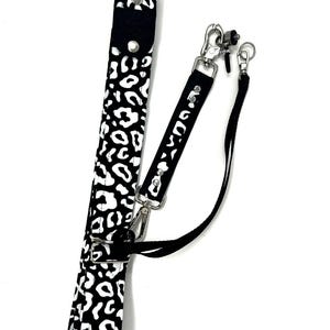 Sling Camera Strap: Vegan Leather and Velour (Leo print, Zebra or Houndstooth) image 5