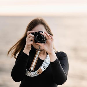 Sling Camera Strap: Cross Body, Adjustable, Vegan, boho style, DSLR Accessory image 1