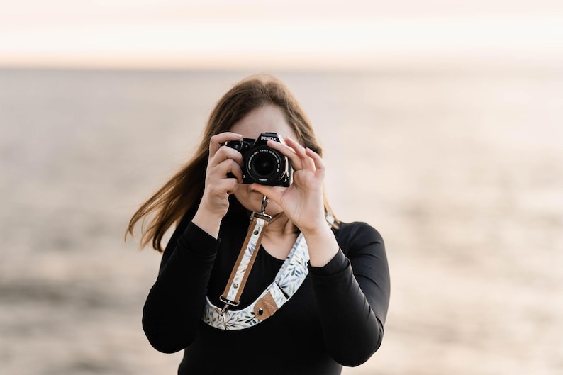 Sling Camera Strap: Cross Body, Adjustable, Vegan, boho style, DSLR Accessory image 1