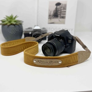 Personalized camera strap, camera strap with engraving for all SLR- and DSLR- cameras