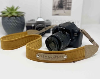 Personalized camera strap, camera strap with engraving for all SLR- and DSLR- cameras