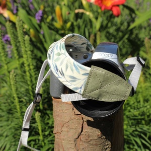 Kameragurt, Kameragurt mit Blättern, floraler Kameragurt, 100% veganes Zubehör, Geschenkidee, für alle DSLR-Kameras, Canon, Nikon