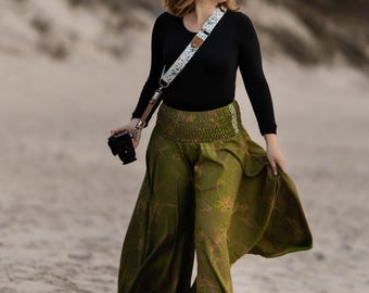 Velour Sling Crossbody Camera Strap - Soft, Adjustable, Vegan Leather Accent