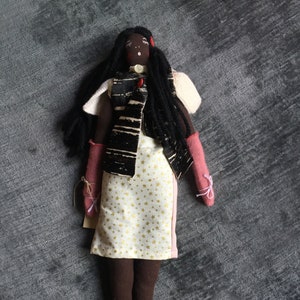 Cotton doll sewn entirely by hand