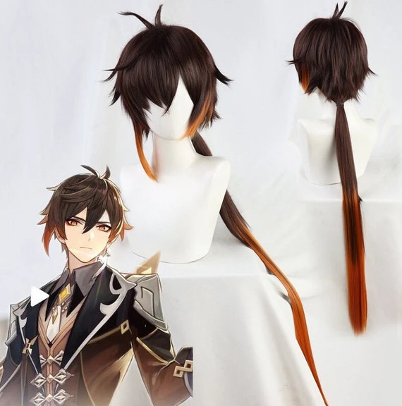 Genshin Impact Zhongli Cosplay Brown Orange Long Wig Etsy Genshin Impact Zhongli Cosplay Brown Orange Long Wig Etsy