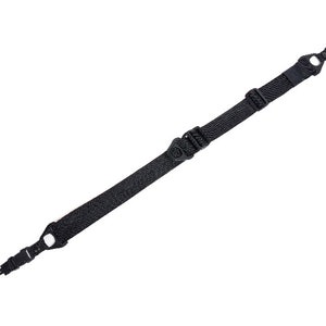 May include: A black camera strap with adjustable length and a loop on each end.