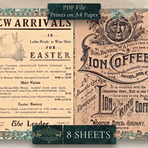May include: A vintage advertisement for Lion Coffee, featuring a lion's head illustration and text that reads "To Buy a Package of a Picture Card like this you have only Lion Coffee. It is composed of a successful combination of Mocha, Java & Rio. It is roasted with the Greatest Care, But is Not Ground. Sold only in one Pound Packages. Lion is the King of Coffees. Wooison Spice Company, Manufacturers, Toledo, Ohio."
