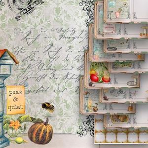 DIY Dziennik warzywny do druku, zestaw Junk Journal, arkusze cyfrowe warzywne, strony botaniczne do kolażu, papier do scrapbookingu do użytku komercyjnego USA
